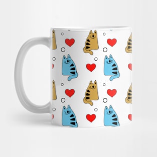 Cat in love pattern Mug